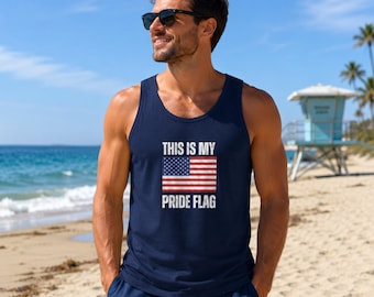 Katoenen tanktop met My Pride-vlag, shirt met sterren en strepen, kleding voor Independence Day