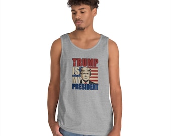 President Trump Patriotic Apparel, Cotton Tank Top, MAGA Supporter American Pride Shirt