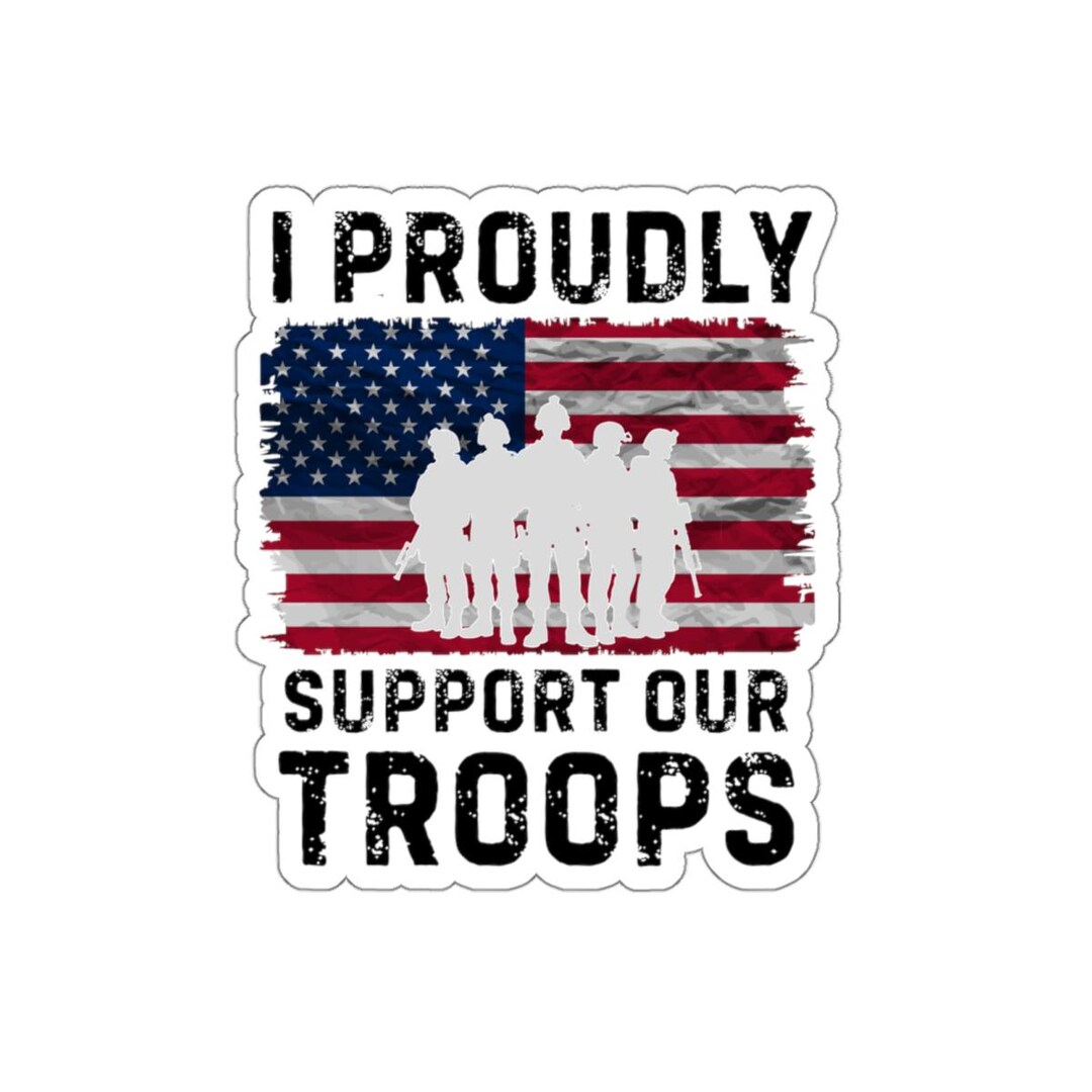 Support Military Sticker Support Our Troops Truck Sticker, Auto Decals Military Supporter Matte ...