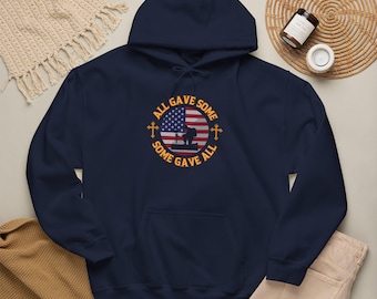 Moletom com capuz American Pride, Moletom de algodão para o Dia dos Veteranos, Apoio Militar