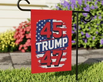 Trump 45 47 Outdoor Banner Stars and Stripes Patriotic House, Garden Flag
