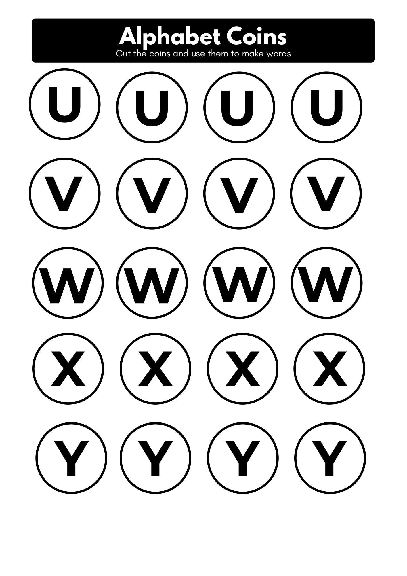 Printable Alphabet Coins | ABC Letter Learning | Montessori Preschool ...