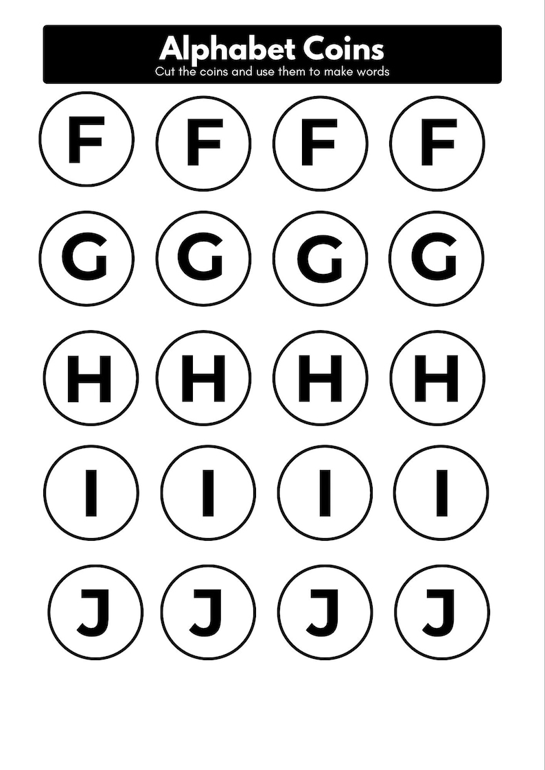 Printable Alphabet Coins | ABC Letter Learning | Montessori Preschool ...