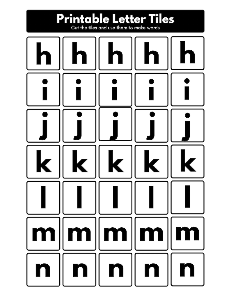 Printable Letter Tiles - Etsy