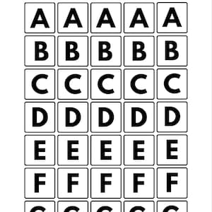 Azulejos de letras imprimibles
