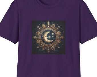 Koszulka Cosmic Celestial, Koszulka Mystical Moon Stars, Koszulka Sun and Stars, Koszulka Outer Space Gift