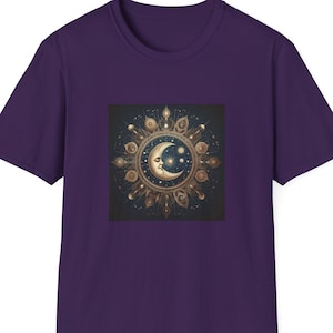 Cosmic Celestial T-shirt, Mystical Moon Stars Tee, Sun and Stars Shirt, Outer Space Gift Shirt