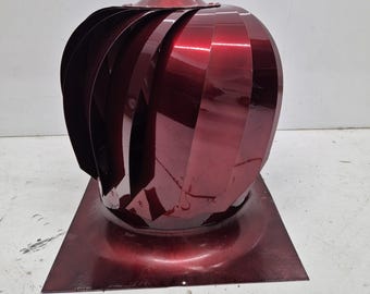 Red Spinning Roof Vent Cap – Wind-Driven Rotating Chimney Fan for Natural Ventilation  37x37