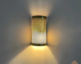 Wandkandelaar licht, Marokkaanse wandlamp, wandlicht, koperen wandlamp, Marokkaanse lamp.