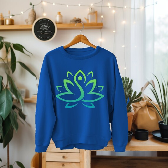 Lotus Flower Sweatshirt, Yoga Meditation Sweatshirt, Gift for Women, Gift  for Yoga Lovers, Gift for Mom, Spiritual Gift, Spiritual Apparel