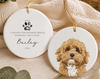 Custom pet memorial ornament, dog remembrance ornament, custom pet ornament, pet memorial gifts
