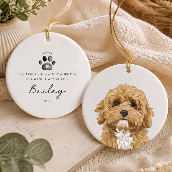 Custom pet memorial ornament, dog remembrance ornament, custom pet ornament, pet memorial gifts