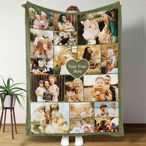 Custom Photo Blanket,Picture Collage Blanket,Family Blanket,photo gifts,customizable blanket,Custom photo collage gift,blanket personalized