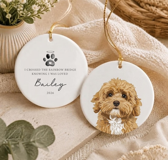 Custom pet memorial ornament, dog remembrance ornament, custom pet ornament, pet memorial gifts