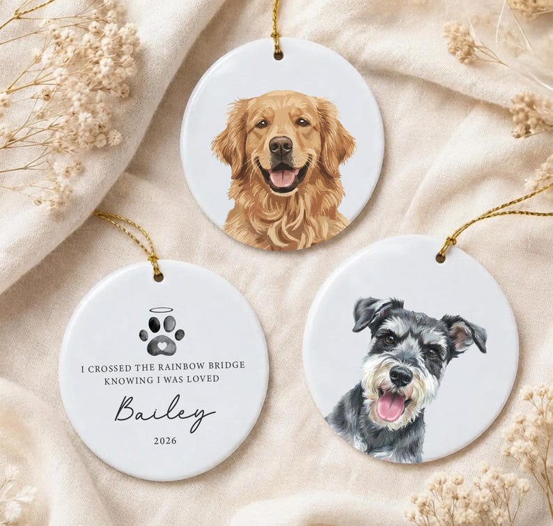 Custom pet memorial ornament, dog remembrance ornament, custom pet ornament, pet memorial gifts image 4