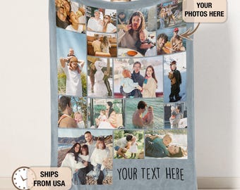 Custom Photo Blanket,Picture Collage Blanket,Family Blanket,photo gifts,customizable blanket,Custom photo collage gift,blanket personalized