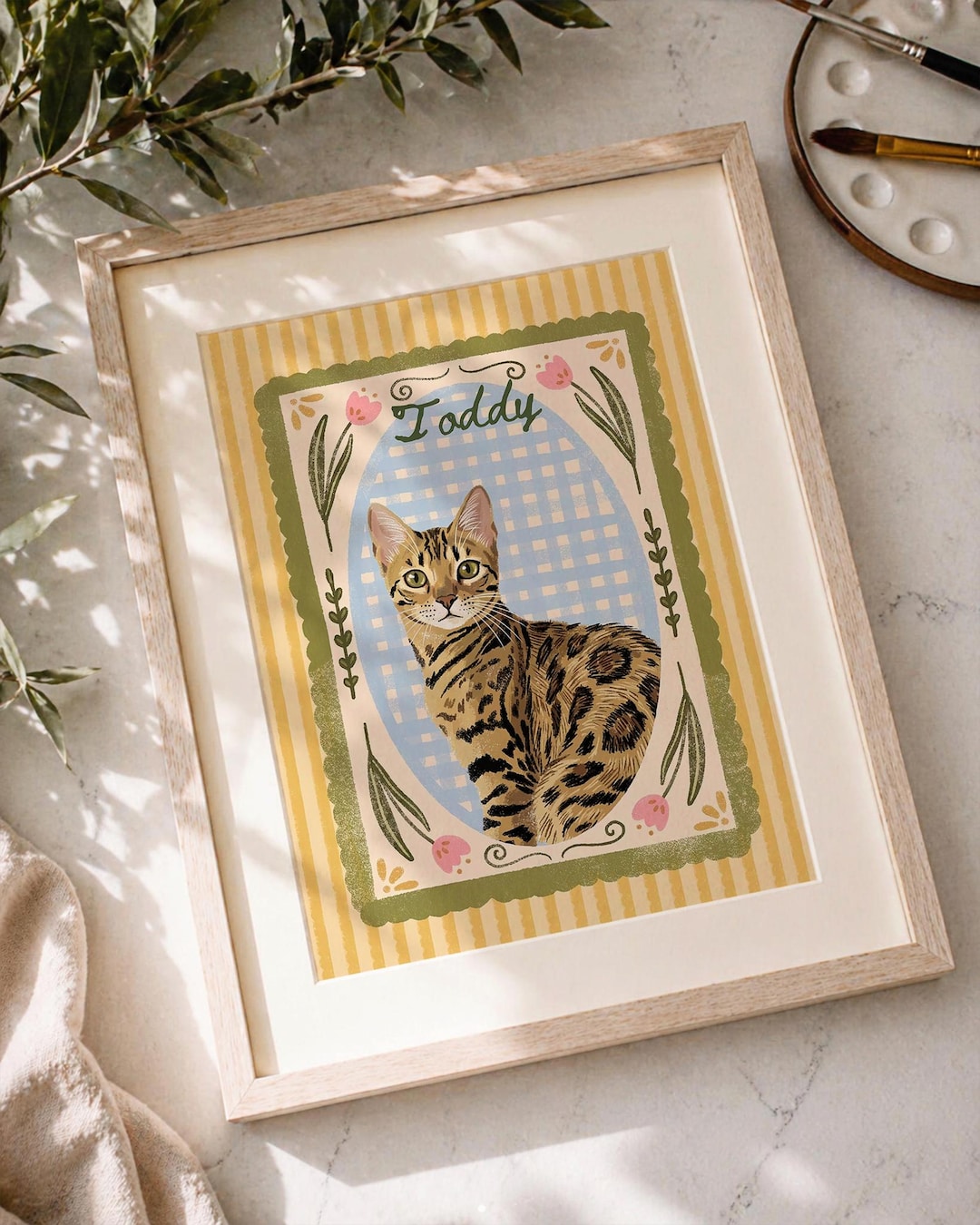 Personalized Cat Portrait, Mini Pet Portrait Painting, Dog Portrait, Custom Pet Portrait From Photo