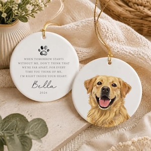 Custom pet memorial ornament, dog remembrance ornament, custom pet ornament, pet memorial gifts image 2