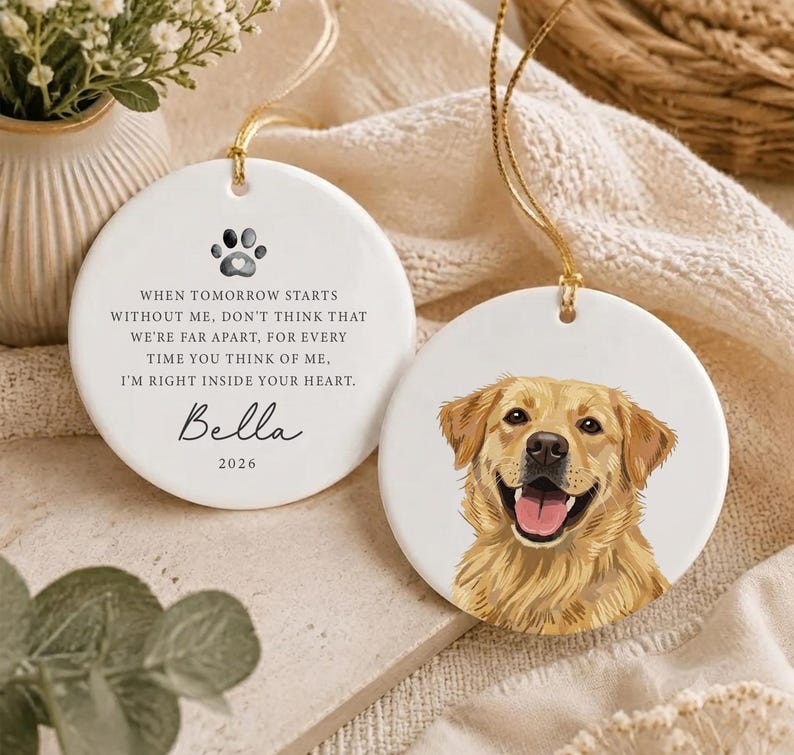 Custom pet memorial ornament, dog remembrance ornament, custom pet ornament, pet memorial gifts image 2