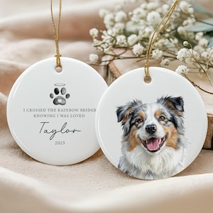 Custom pet memorial ornament, dog remembrance ornament, custom pet ornament, pet memorial gifts