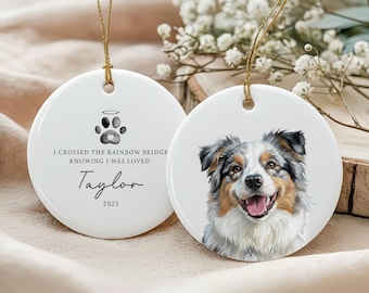 Custom pet memorial ornament, dog remembrance ornament, custom pet ornament, pet memorial gifts