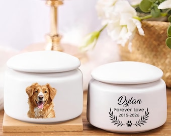 Personalized Pet Urn, Custom Dog Urn With Photo, Custom Dog Cat Ashes Urn, Pet Ashes Urn, Pet Memorial Gift