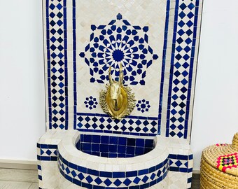 Handmade Luxury Mediterranean Mosaic Water Fountain: Exquisite Garden Decor by Craftsmen