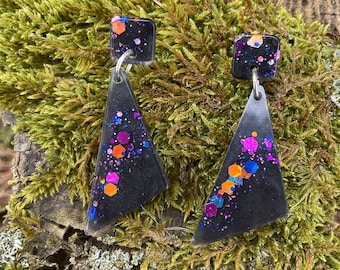 Galaxy earrings, constellation earrings, beautiful universe planet jewelry, star stud resin earrings