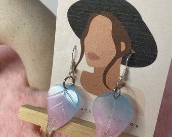 Cherry blossom leaf earrings, beautiful botanical earrings, gift for her, statement earrings