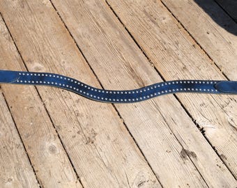 Gevlekte blauwe en zilveren smalle leren struikgewas