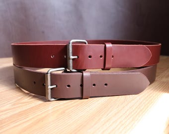 2" zware leren riemen op maat