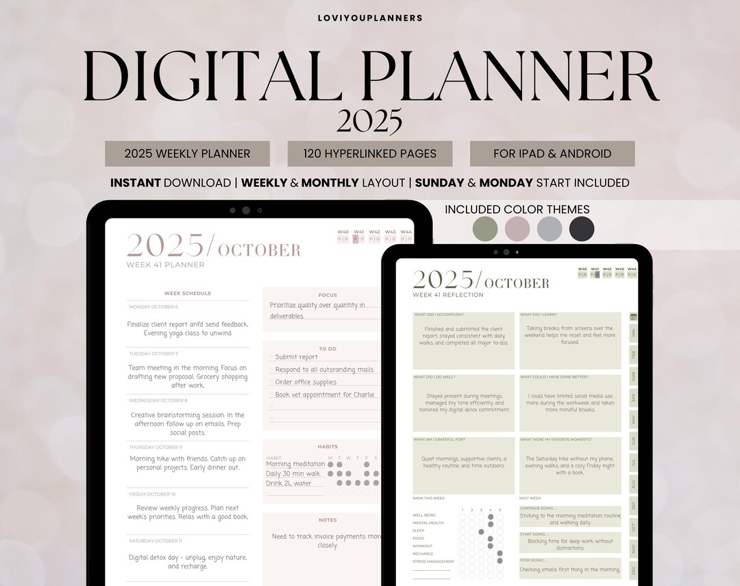 Digital Planner 2025, Goodnotes Notability Android iPad Compatible ...