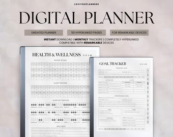 Planner digitale per modelli Remarkable 2/PRO, planner di produttività con collegamenti ipertestuali per portare la tua salute, le tue finanze e i tuoi obiettivi a un livello superiore