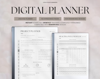 Planner digitale per modelli Remarkable 2/PRO, planner di produttività con collegamenti ipertestuali per portare la tua salute, le tue finanze e i tuoi obiettivi a un livello superiore
