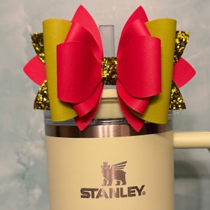 Pink and green Tumbler Bow
