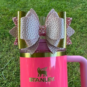 Pink and gold Tumbler Bow