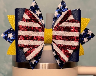 Memorial Day Red, white, and blue Tumbler bow