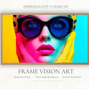 Pop Art Woman Portrait for Samsung Frame TV: Retro Glam (Digital Download)