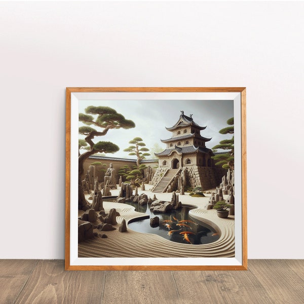 A Little Zen | DIGITAL PRINT, Zen Art Print, Zen Print Art, Zen Wall Art Print, Zen Wall Art Canvas, Japanese Wall Art, Gallery Wall Art