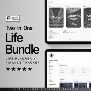 Notion Life Planner & Finance Tracker Bundle (Template)