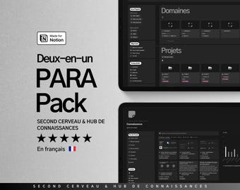 Français Notion PARA Bundle - Second Brain & Knowledge Hub (Digital Download)
