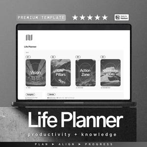 Notion Life Planner: Pillars, Pipelines, Vaults, All-in-One Digital Dashboard