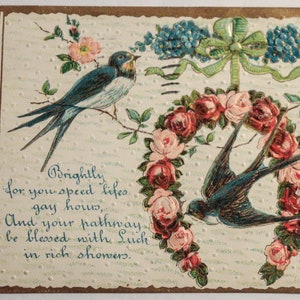 Charmante carte postale vintage de 1910 : note manuscrite, dommages causés par l'âge et timbre George Washington rouge de 2 cents - Parfaite pour les collectionneurs !