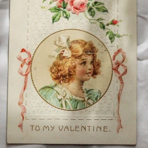 Postal vintage del día de San Valentín de la década de 1900: ¡con matasellos con sello de Ben Franklin de 1 centavo y escritura original!