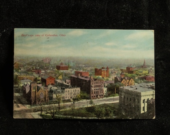 Historic Columbus, Ohio Postcard - 1909 Birds Eye View - Vintage Postal Stamp