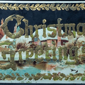 Rare carte postale de Noël vintage avec timbre Ben Franklin - Décoration des Fêtes à collectionner