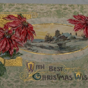 Charming Early 1900s Christmas Postcard - Unique Vintage Holiday Decor, Writing on Back, No Stamp