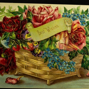 Postal antigua con matasellos de 1908 y mensaje manuscrito - Sello de 1 centavo