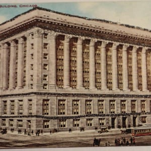 Carte postale vintage représentant le New County Building, Chicago, dos net, parfaite pour les collectionneurs et les cadeaux