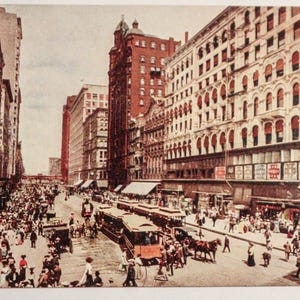 Charmante carte postale vintage : State Street, Chicago - Design au dos net inutilisé